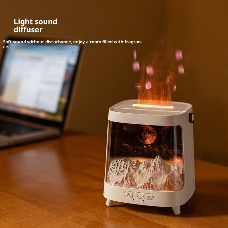 🌌🔥 3D Starry Sky Flame Aromatherapy Humidifier | Desktop Galaxy Atmosphere Mist Diffuser
