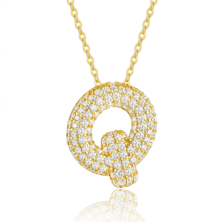 💎 Bubble Letter “O” Pendant Necklace – Gold-Plated S925 Silver with Top-Quality Moissanite (8g) 💎