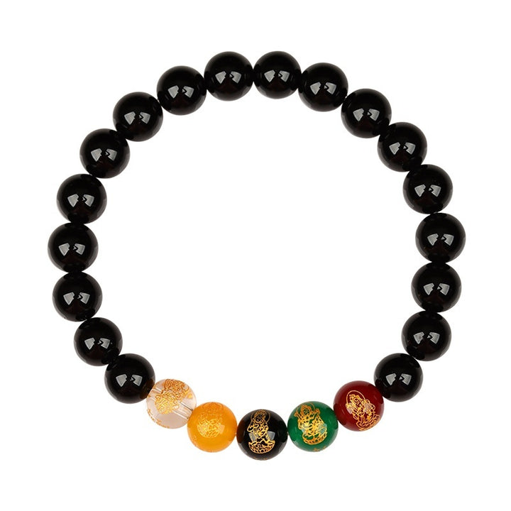 Natural Agate Five Elements Five Blessings Bracelet