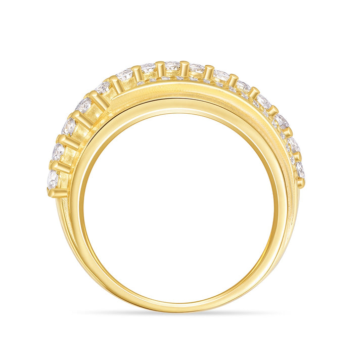 💍 Engraved Moissanite Ring – Gold-Plated S925 Silver Minimalist Luxury (Sizes 5–9) 💍
