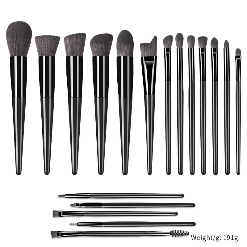✨ 18-Piece Champagne Makeup Brush Set — Solid Wood Handle Beauty Tools 💄🥂