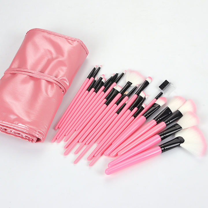 ✨ Shadowing 24-Piece Makeup Brush Set — Brown/Natural Wood Style Beauty Tools 💄🌿