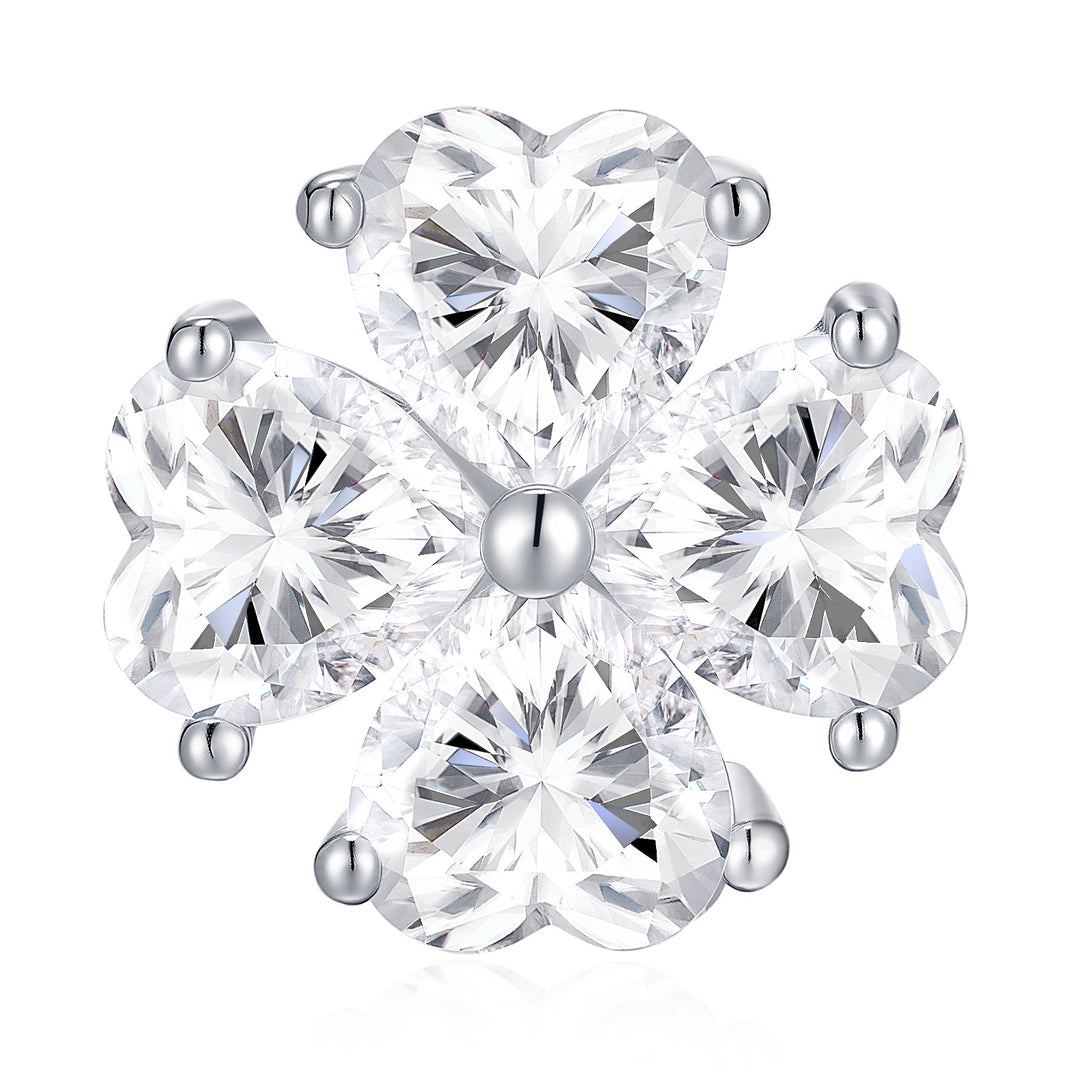 Minimalist Platinum-Plated Moissanite Stud Earrings – S925 Silver