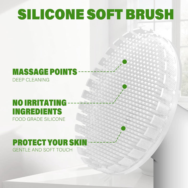 🧼💗 Amino Acid Foaming Facial Cleanser with Silicone Brush | Gentle Deep Clean for All Skin Types
