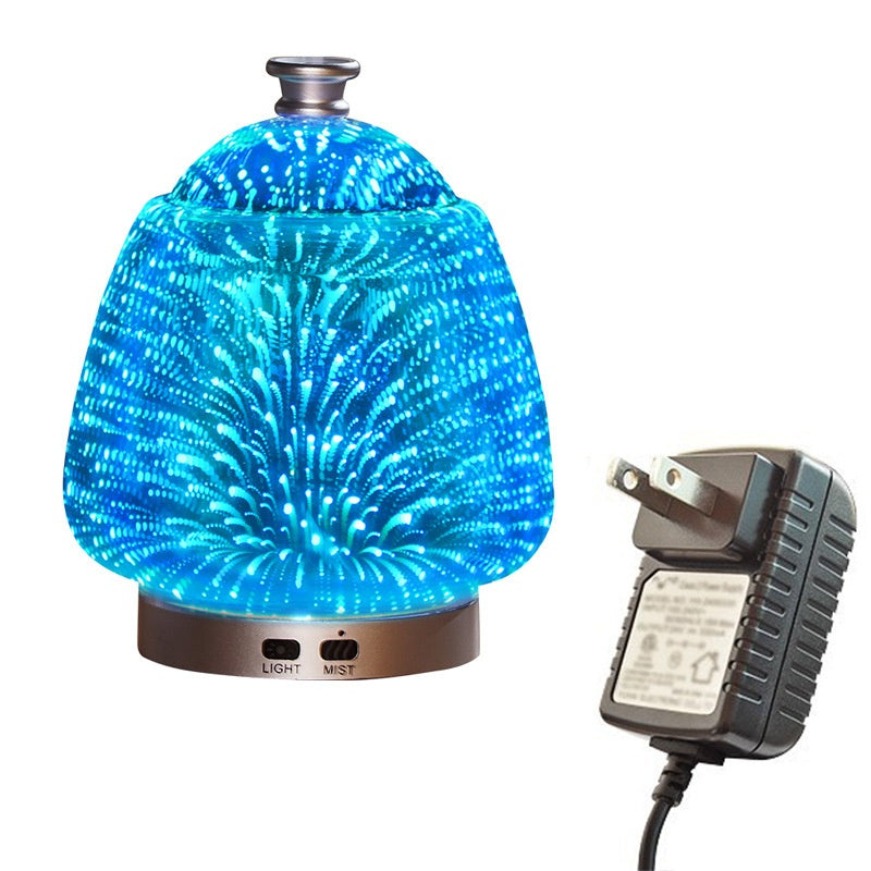 🎆💧 Fireworks Glass Aromatherapy Humidifier | Creative Ultrasonic Essential Oil Diffuser Lamp ✨