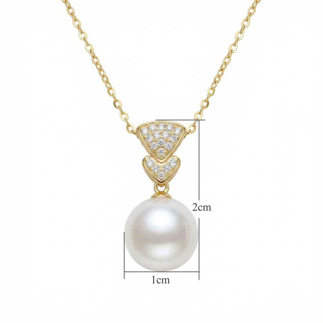 ✨ 925 Sterling Silver White Pearl Necklace with Diamond Accents ✨