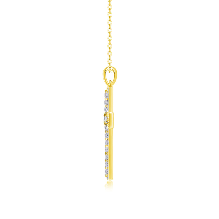 💎 Minimalist Cross Pendant Necklace – Platinum-Plated S925 Silver with Moissanite (3.4g) 💎