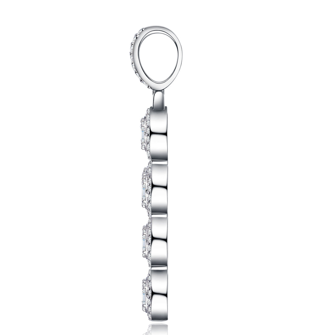 ✨ 925 Sterling Silver Premium Moissanite Cross Pendant Necklace – Platinum-Plated Elegance ✨