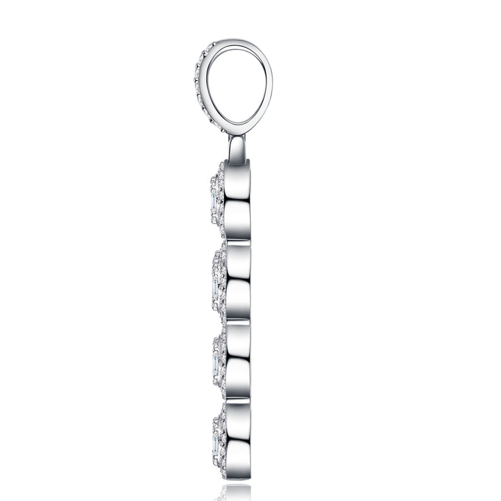 ✨ 925 Sterling Silver Premium Moissanite Cross Pendant Necklace – Platinum-Plated Elegance ✨