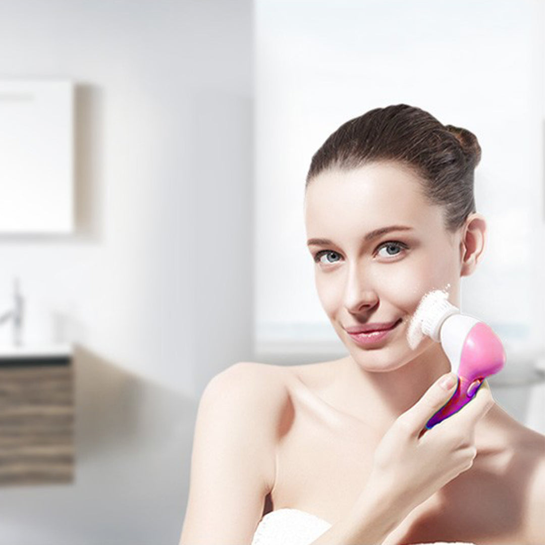 🧼💖 Electric Facial Cleansing Brush Set | 5-in-1 Deep Cleansing & Exfoliating Face Scrubber