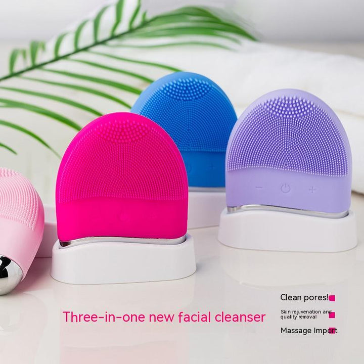 💖🌀 Mini Electric Silicone Cleansing Brush | Ultrasonic Pore Cleaning Beauty Tool