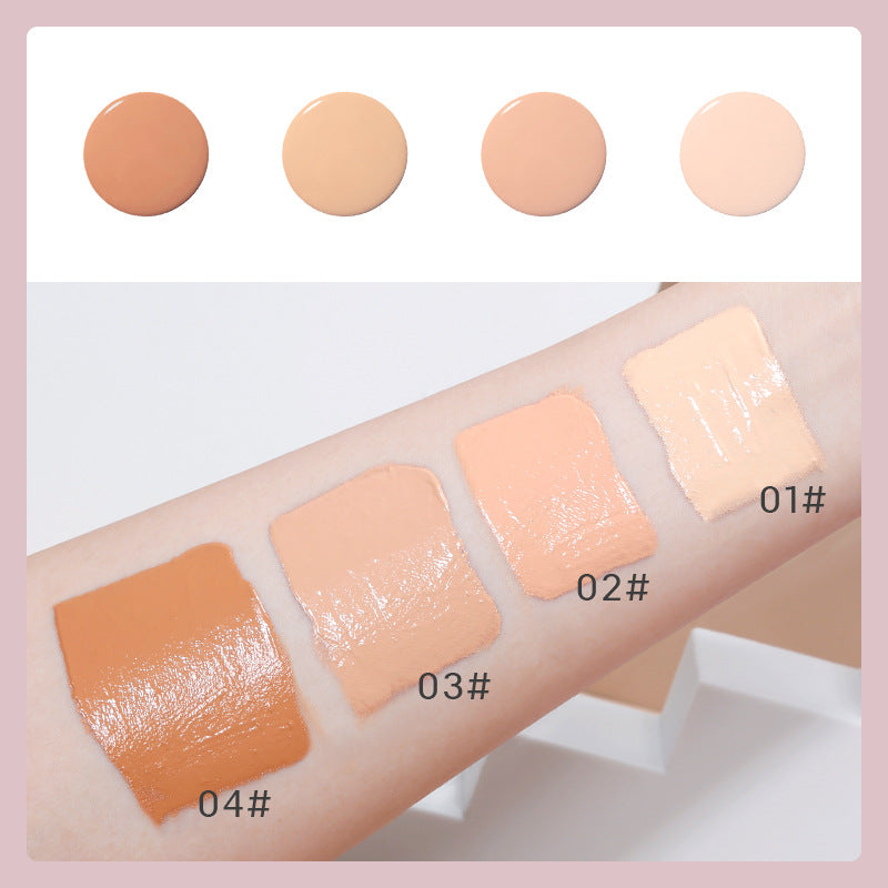 💄✨ 4-Color Lightweight Foundation Cream | Moisturizing BB Cream with Sponge