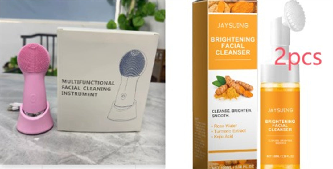 🧼💗 Silicone Face Cleansing Brush | Electric Vibration & Heating Facial Cleanser