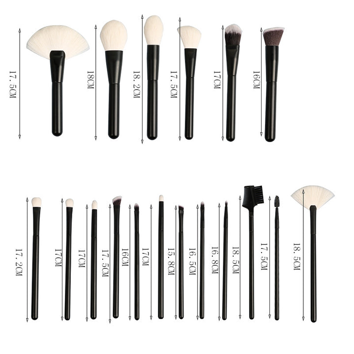 ✨ 18-Piece Wooden Handle Soft Hair Makeup Brush Set — Beauty Tools Kit 💄🖤