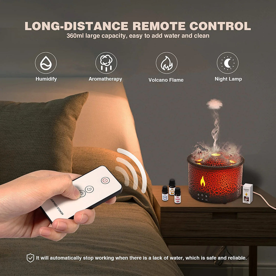 🔥🌋 Jellyfish Fire Volcano Humidifier | Portable Flame Aroma Diffuser ✨