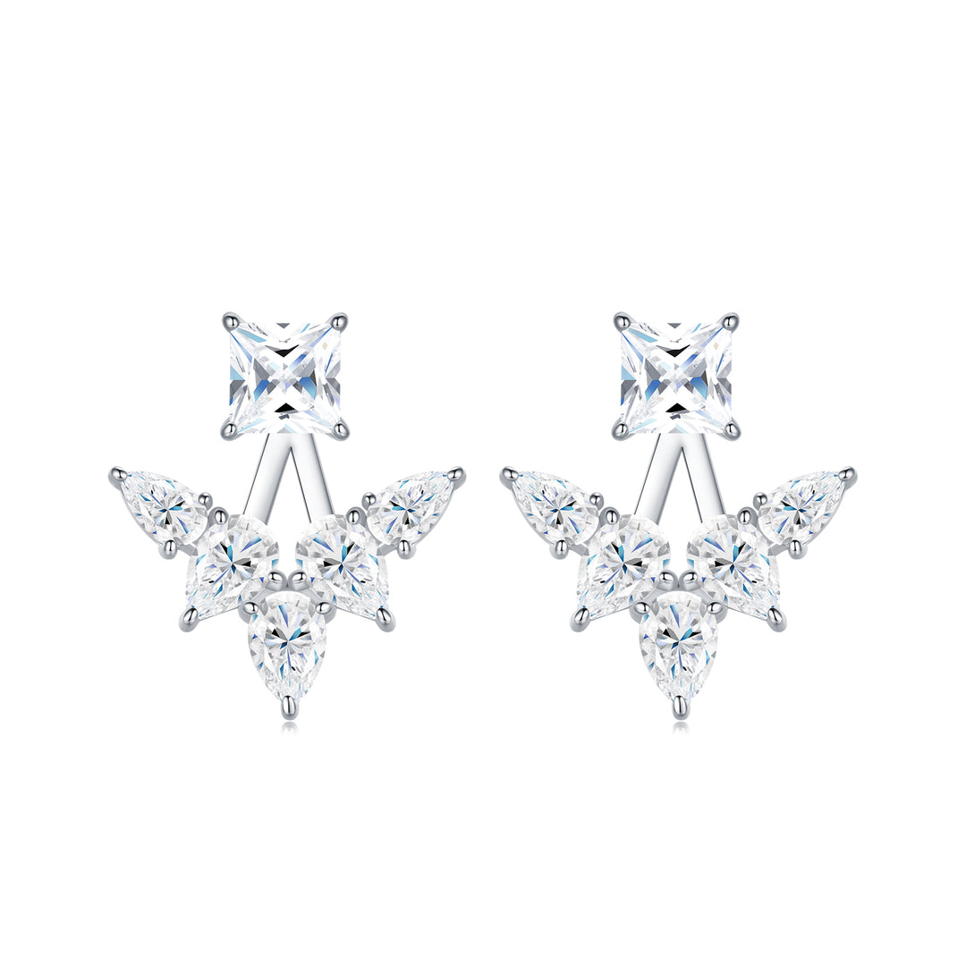 Luxury Minimalist Moissanite Earring Set – Platinum-Plated S925 Silver