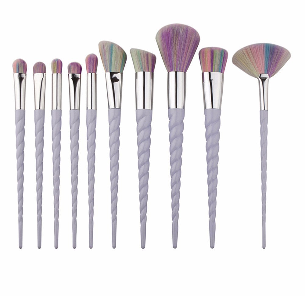✨ Makeup Brush Transparent Glitter Spiral Set — Beauty Tools Kit 💄✨