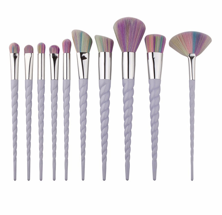 ✨ Makeup Brush Transparent Glitter Spiral Set — Beauty Tools Kit 💄✨
