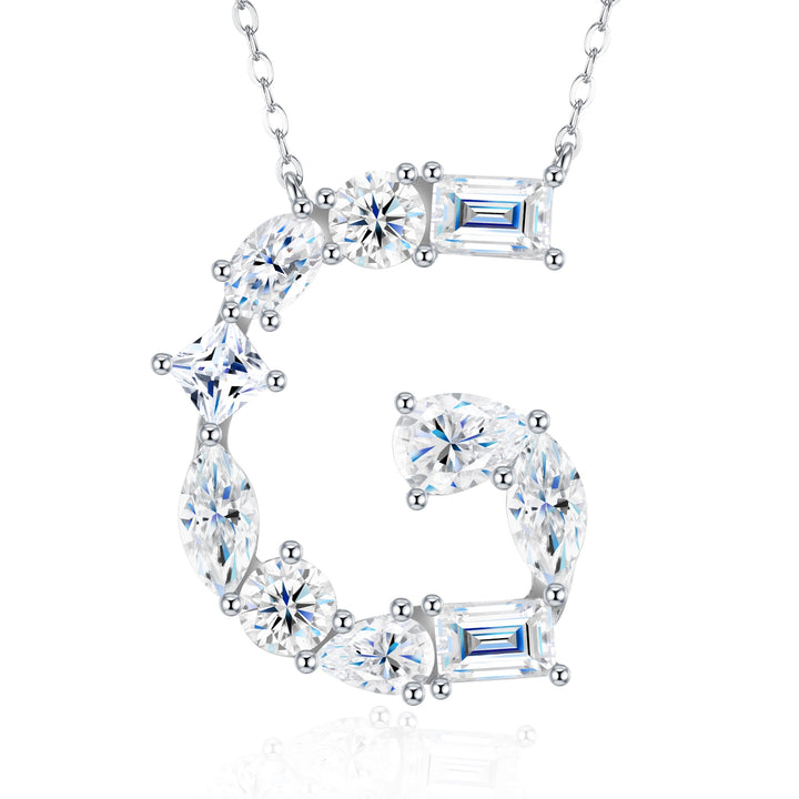 26-Letter G Moissanite Pendant Necklace – Gold-Plated S925 Silver