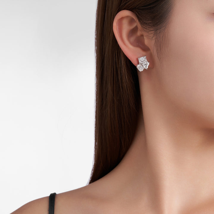 Luxury Minimalist Moissanite Stud Earrings – Platinum-Plated S925 Silver