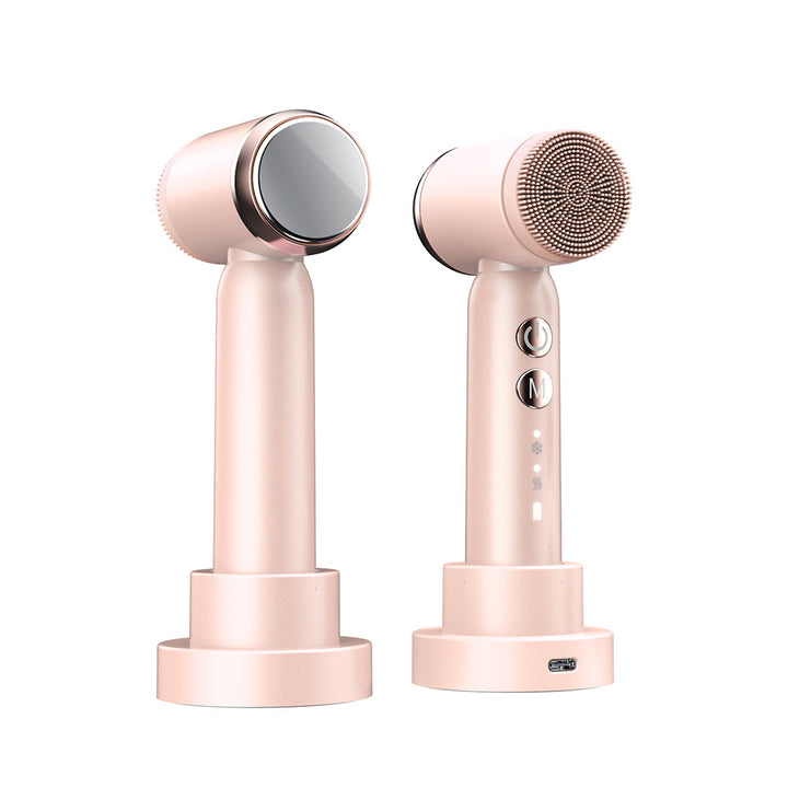 💖🌀 6-in-1 Electric Facial Cleansing Brush | Hot & Cold Compress Display Device