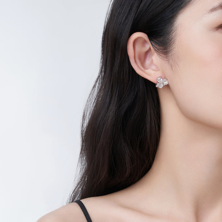 Luxury Minimalist Moissanite Stud Earrings – Platinum-Plated S925 Silver