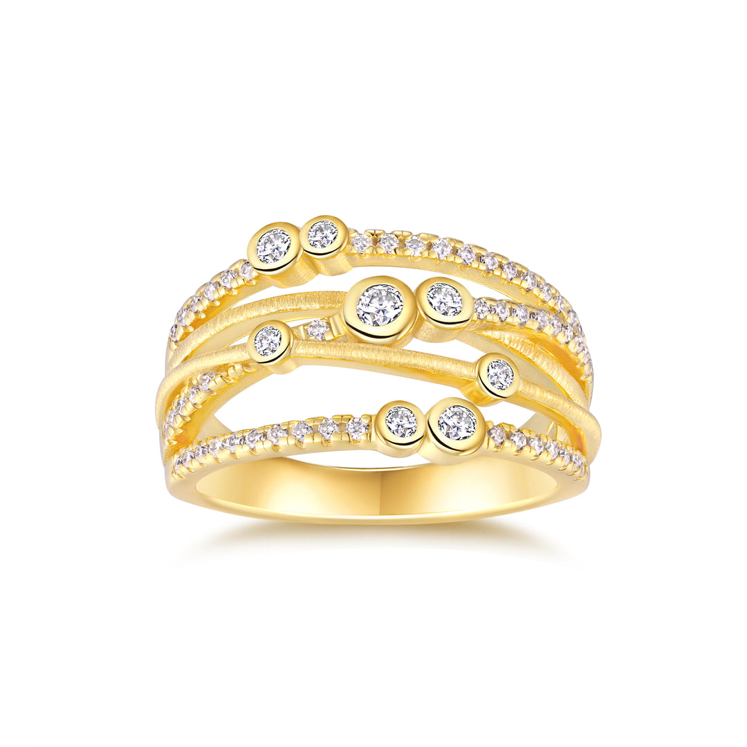 💍 Engraved Minimalist Moissanite Ring – Gold-Plated S925 Silver (7g, Sizes 5–9) 💍