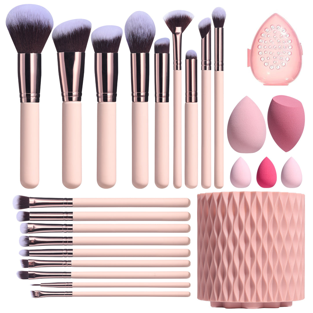 ✨ 18-Piece Makeup Brush Set with Rotating Barrel — organized beauty made easy 💄