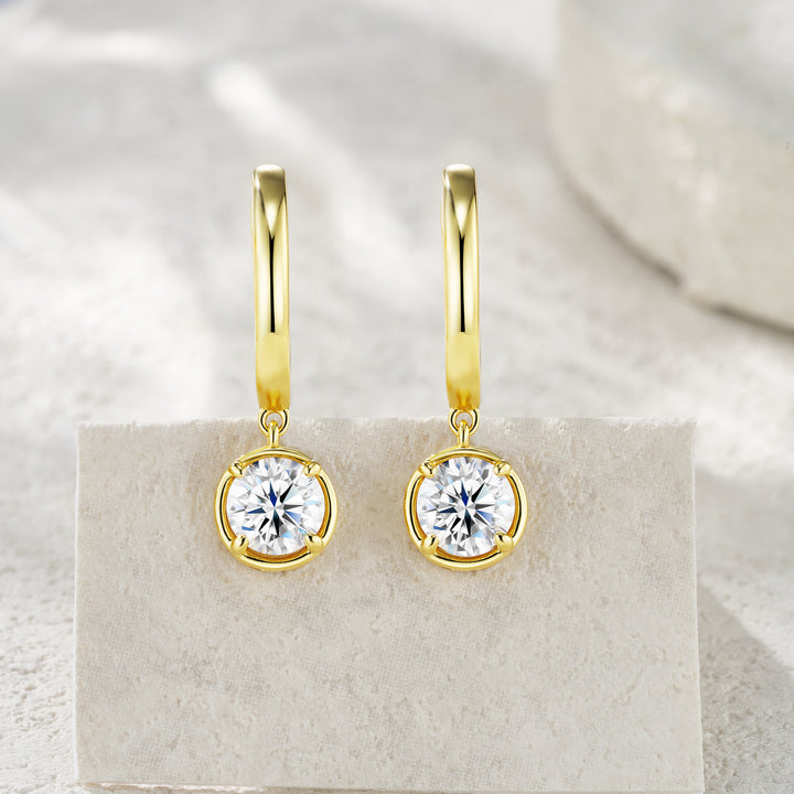 Minimalist Moissanite Stud Earrings – Gold-Plated S925 Silver
