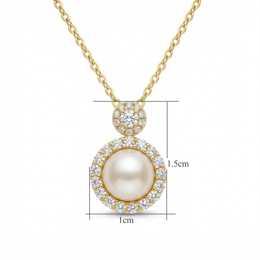 ✨ 925 Sterling Silver Pearl Halo Necklace