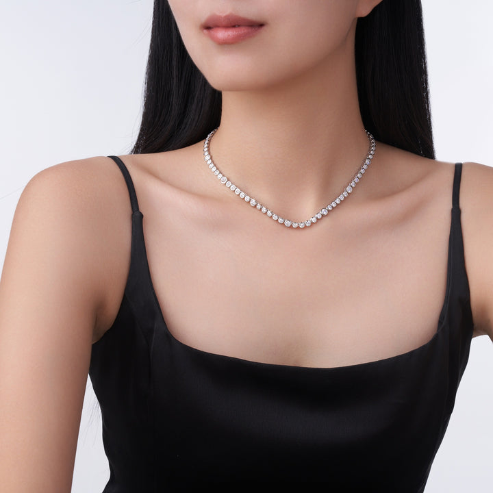 Luxury Minimalist Moissanite Pendant Necklace – Gold-Plated S925 Silver, 38cm