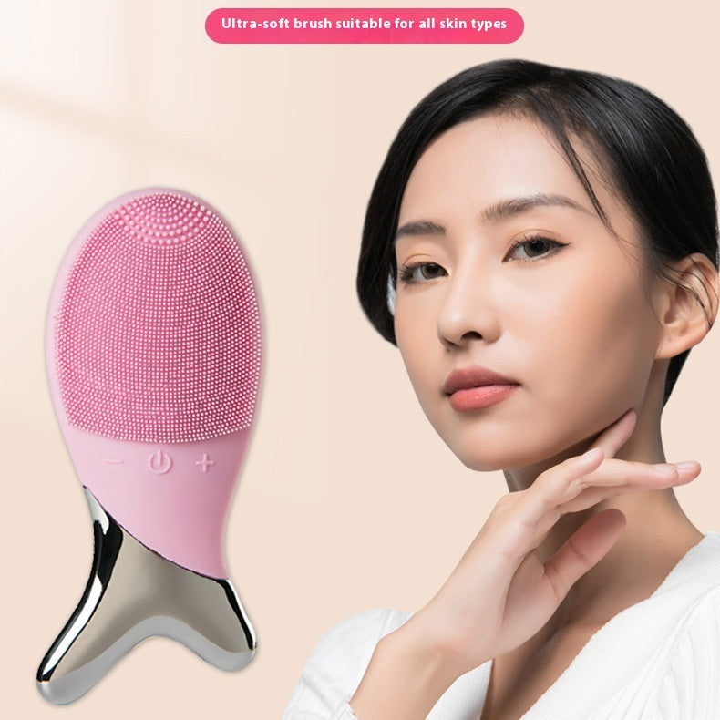 💖🌀 Silicone Gel Cleansing System | Electric Facial Cleaning & Vibration Massager