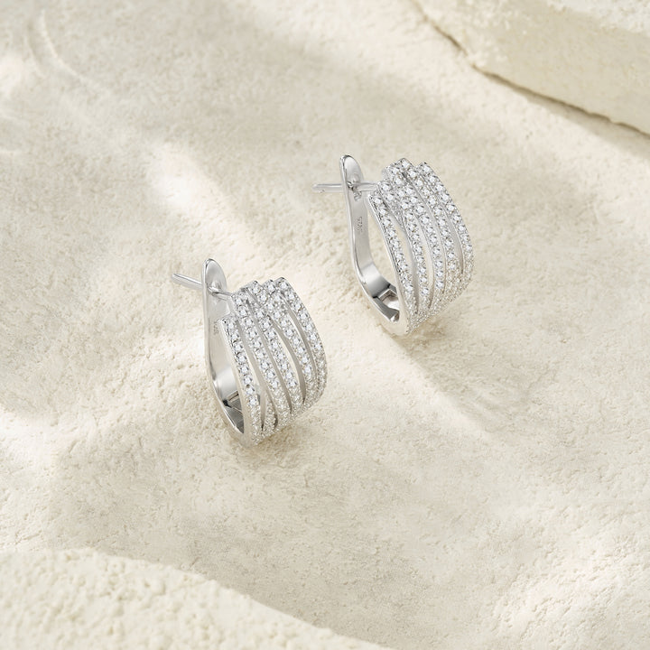 Luxury Moissanite Earring Set – Platinum-Plated S925 Silver Minimalist Jewelry