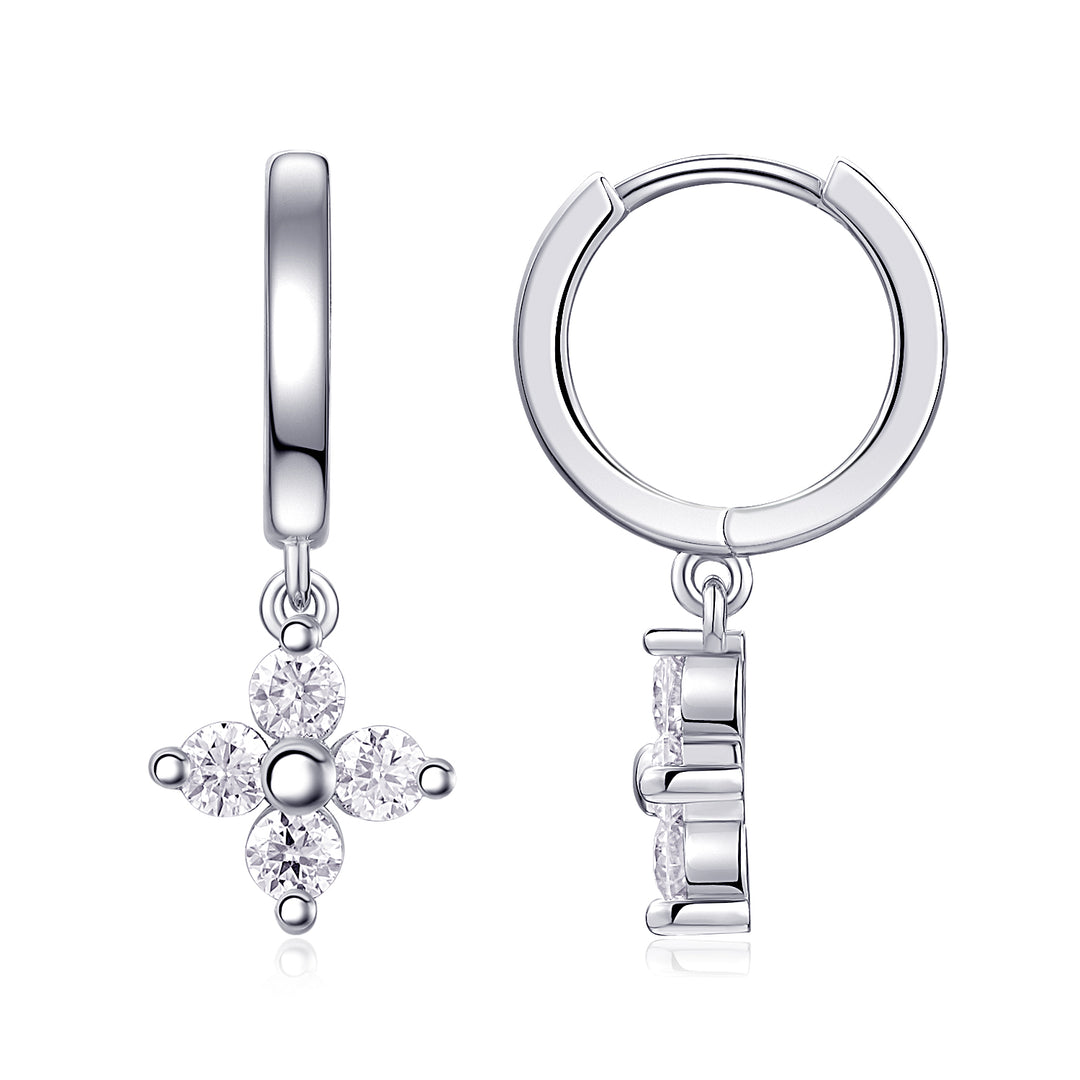 Minimalist Luxury Morganite Stud Earrings – Platinum-Plated S925 Silver