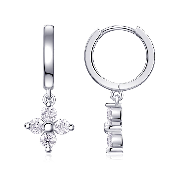Minimalist Luxury Morganite Stud Earrings – Platinum-Plated S925 Silver