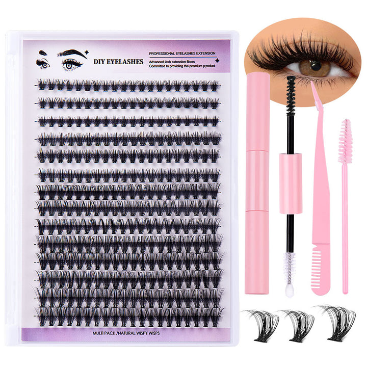 👁️✨ Segmented Natural Thick Individual False Eyelashes – DIY Cluster Lash Extension Set