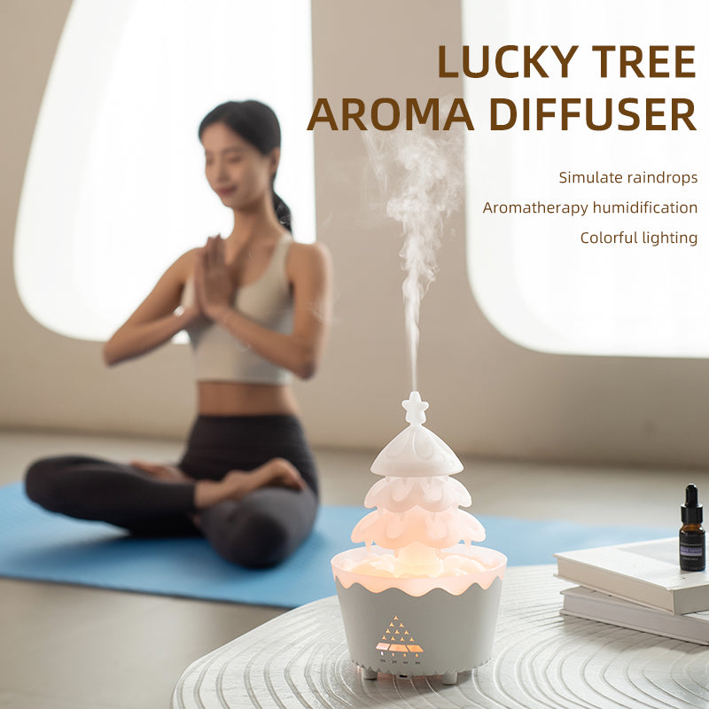 🎄🌿 Lucky Tree Aromatherapy Diffuser | Essential Oil Humidifier with Remote & Timer ✨