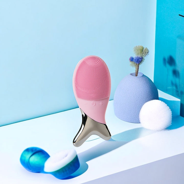 💖🌀 Waterproof High-Frequency Vibration Facial Cleaner | Deep Pore Cleansing Device
