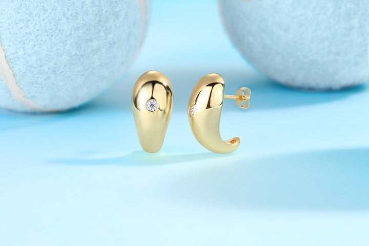 Luxury Minimalist 0.1 Carat Morganite Earrings – Gold-Plated S925 Silver