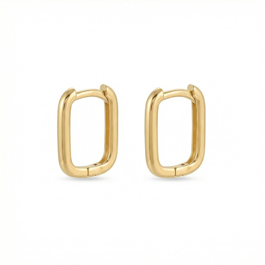 ✨ 925 Sterling Silver Rectangular Huggie Hoop Earrings – Minimalist Geometric Design ✨
