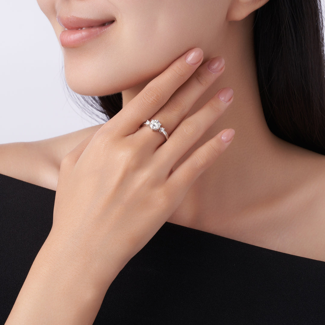 💍 1-Carat Morganite Minimalist Ring – Platinum-Plated S925 Silver (2.8g, Sizes 5–9) 💍
