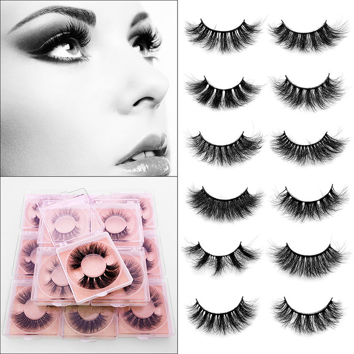 👁️✨ 8D Mink Hair False Eyelashes – Thick Handmade Volume Lash Set