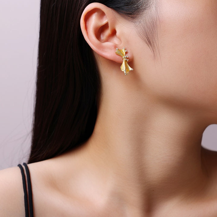 Minimalist Moissanite Stud Earrings – Gold-Plated S925 Silver