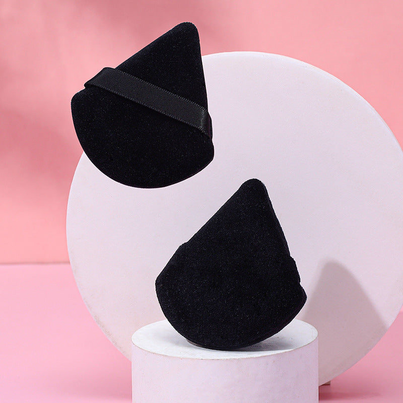 💄✨ Puff Suede Dry Powder Puff | Fan-Shaped Makeup Sponge