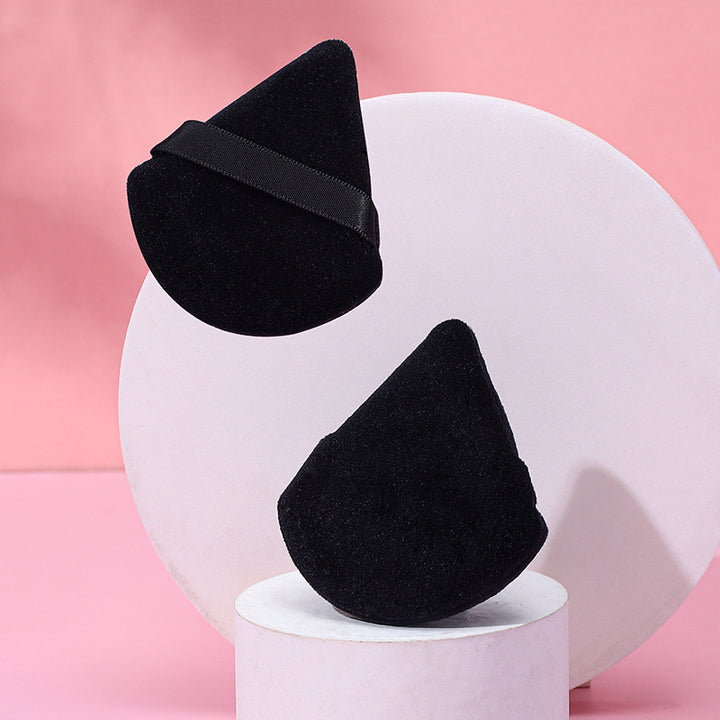 💄✨ Puff Suede Dry Powder Puff | Fan-Shaped Makeup Sponge