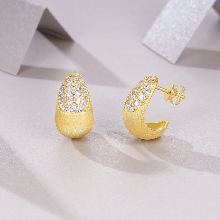Minimalist Moissanite Stud Earrings – Gold-Plated S925 Silver