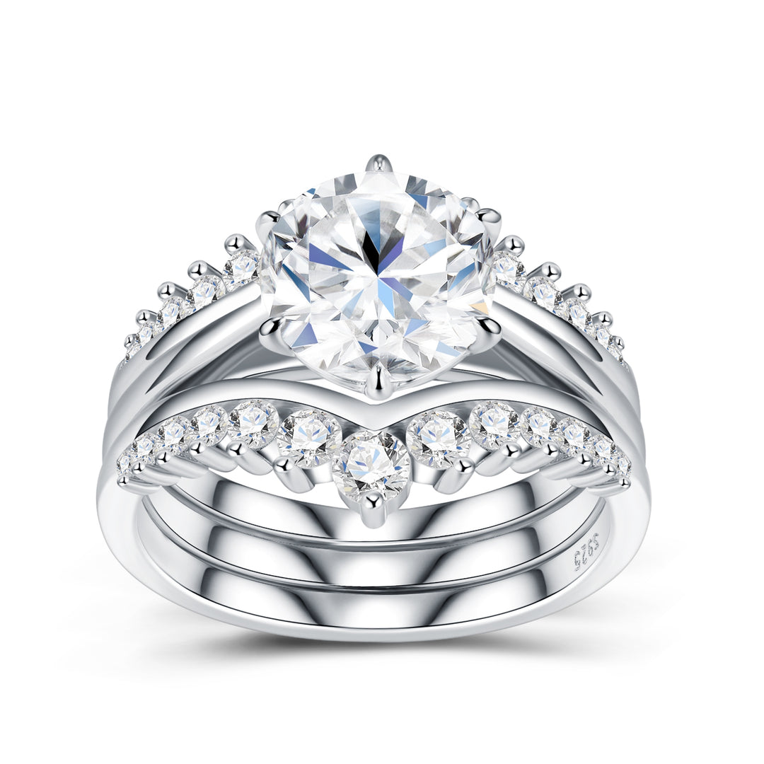 💍 3 Carat Morganite Ring Set – Platinum-Plated S925 Silver Luxury Minimalist Jewelry (Sizes 5–9) 💍