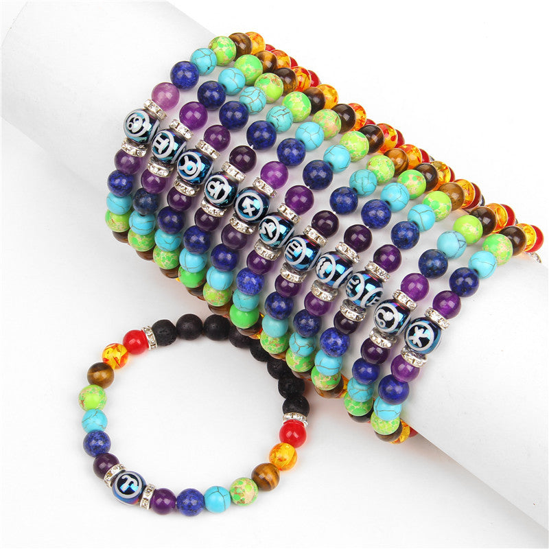 Seven Chakra Meditation Bracelet – Zodiac Constellation Unisex Crystal Jewelry