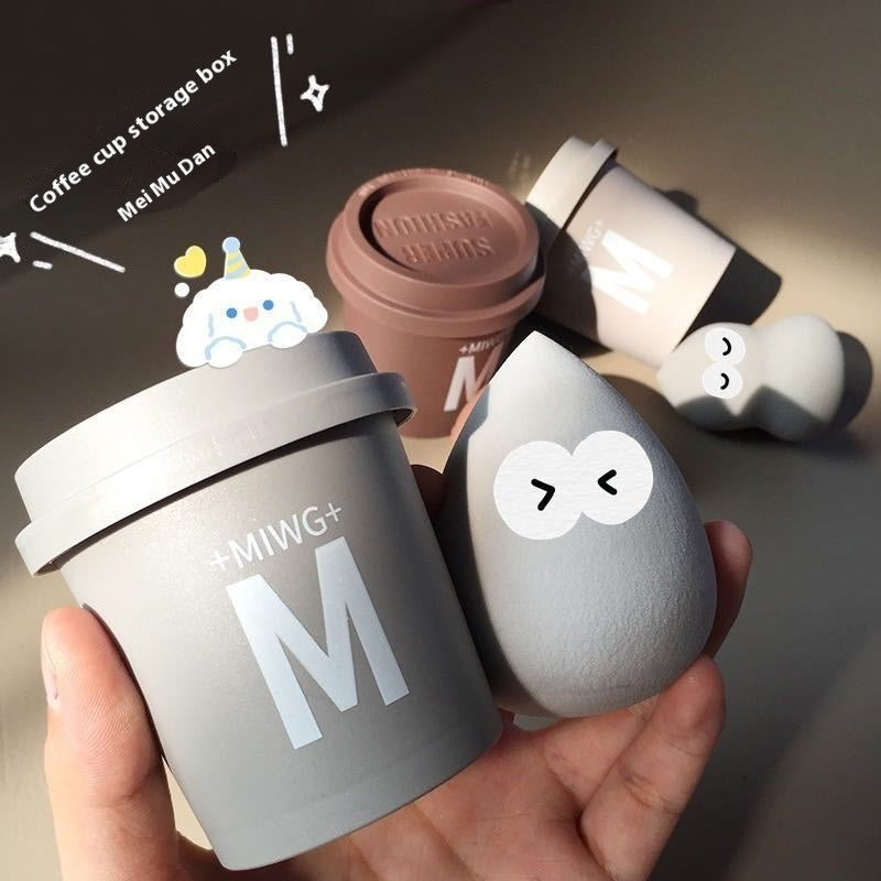 ☕💄 Coffee Canister Beauty Egg | Super Soft Wet & Dry Makeup Puff