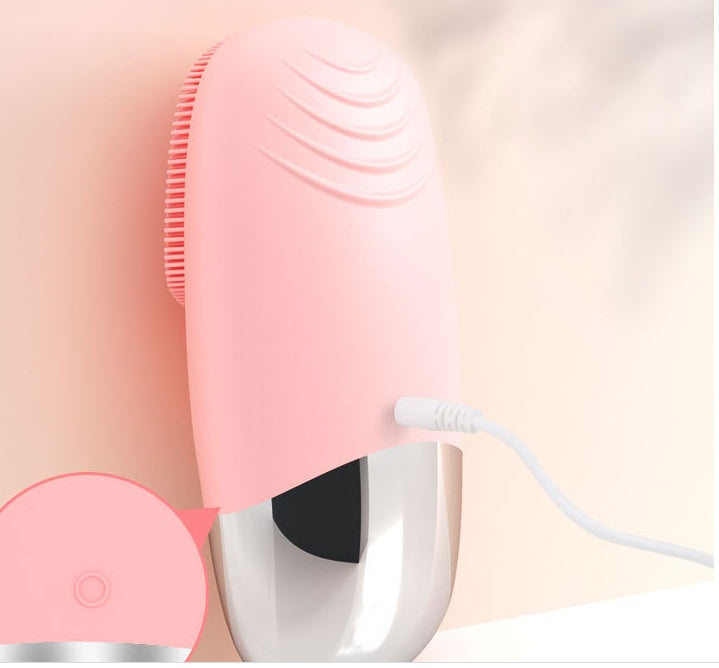 🧼💗 Mini Silicone Electric Face Cleansing Brush | Sonic Facial Cleanser & Skin Massager